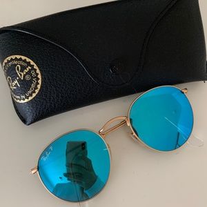 Ray-Ban Polarized Blue Circle Sunglasses